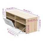 vidaXL TV-Schrank Holzwerkstoff 95x35x36 cm Eiche und Weiß