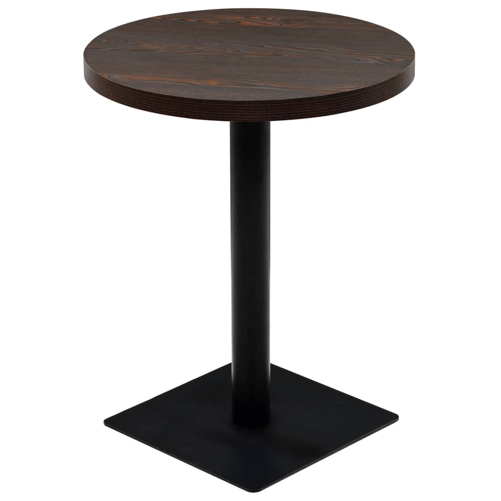 vidaXL Bistrotisch MDF und Stahl Rund 60×75 cm Dunkle Esche