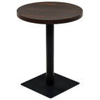 vidaXL Bistrotisch MDF und Stahl Rund 60×75 cm Dunkle Esche