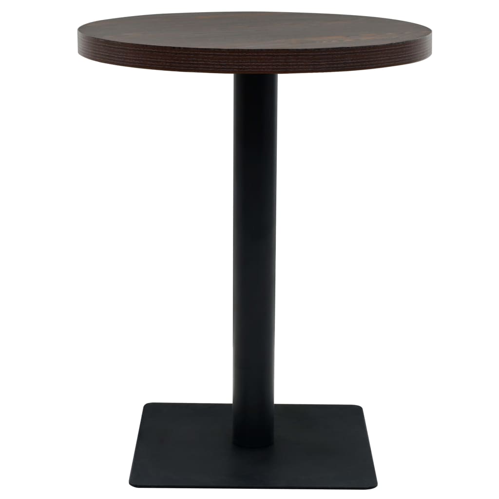 vidaXL Bistrotisch MDF und Stahl Rund 60×75 cm Dunkle Esche