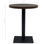 vidaXL Bistrotisch MDF und Stahl Rund 60×75 cm Dunkle Esche