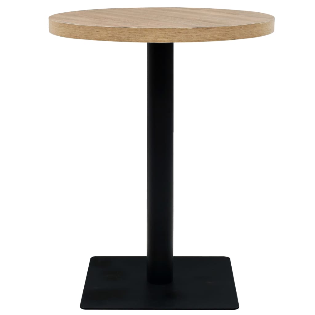 vidaXL Bistrotisch MDF und Stahl Rund 60 x 75 cm Eichenoptik