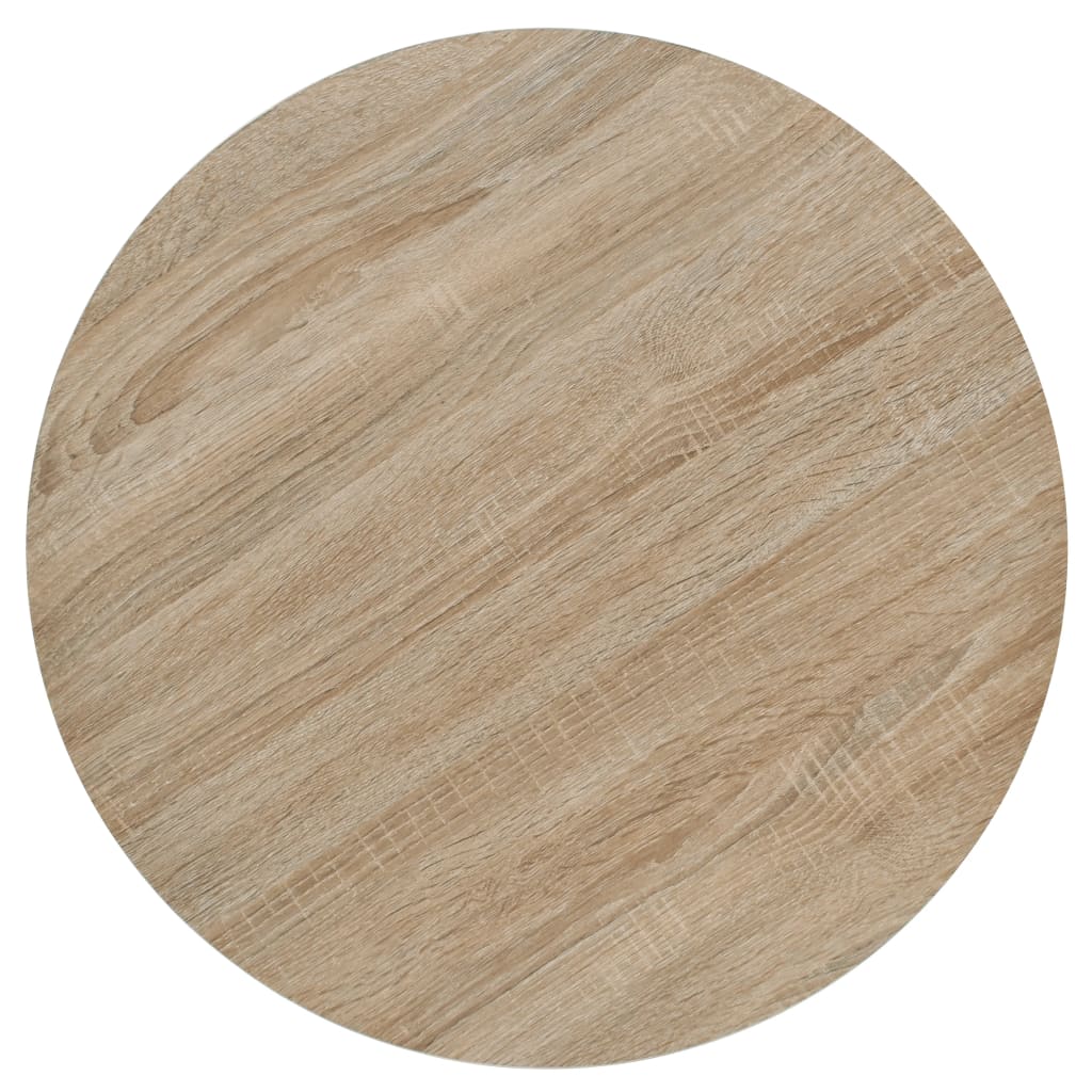 vidaXL Bistrotisch MDF und Stahl Rund 60 x 75 cm Eichenoptik