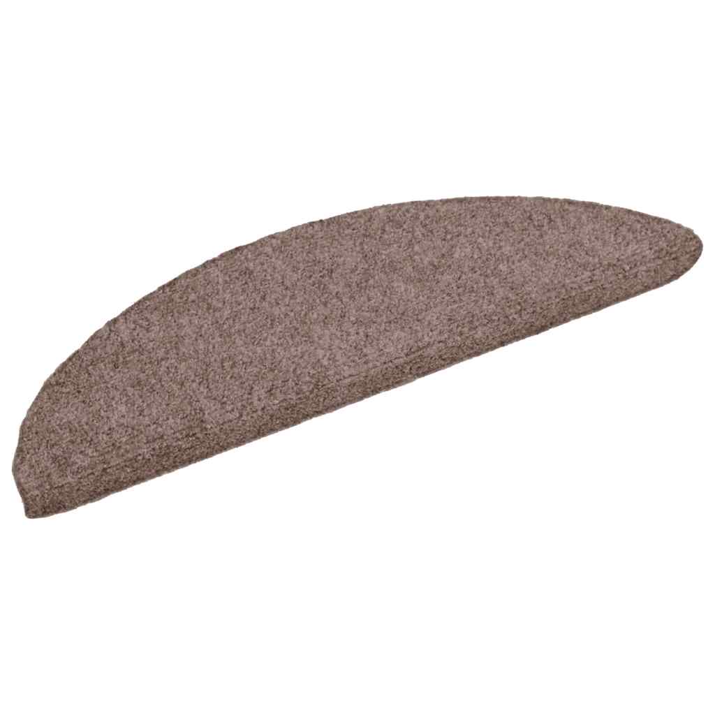 vidaXL Stufenmatten Selbstklebend 15 Stk. 56x17x3 cm Hellbraun Halbrund