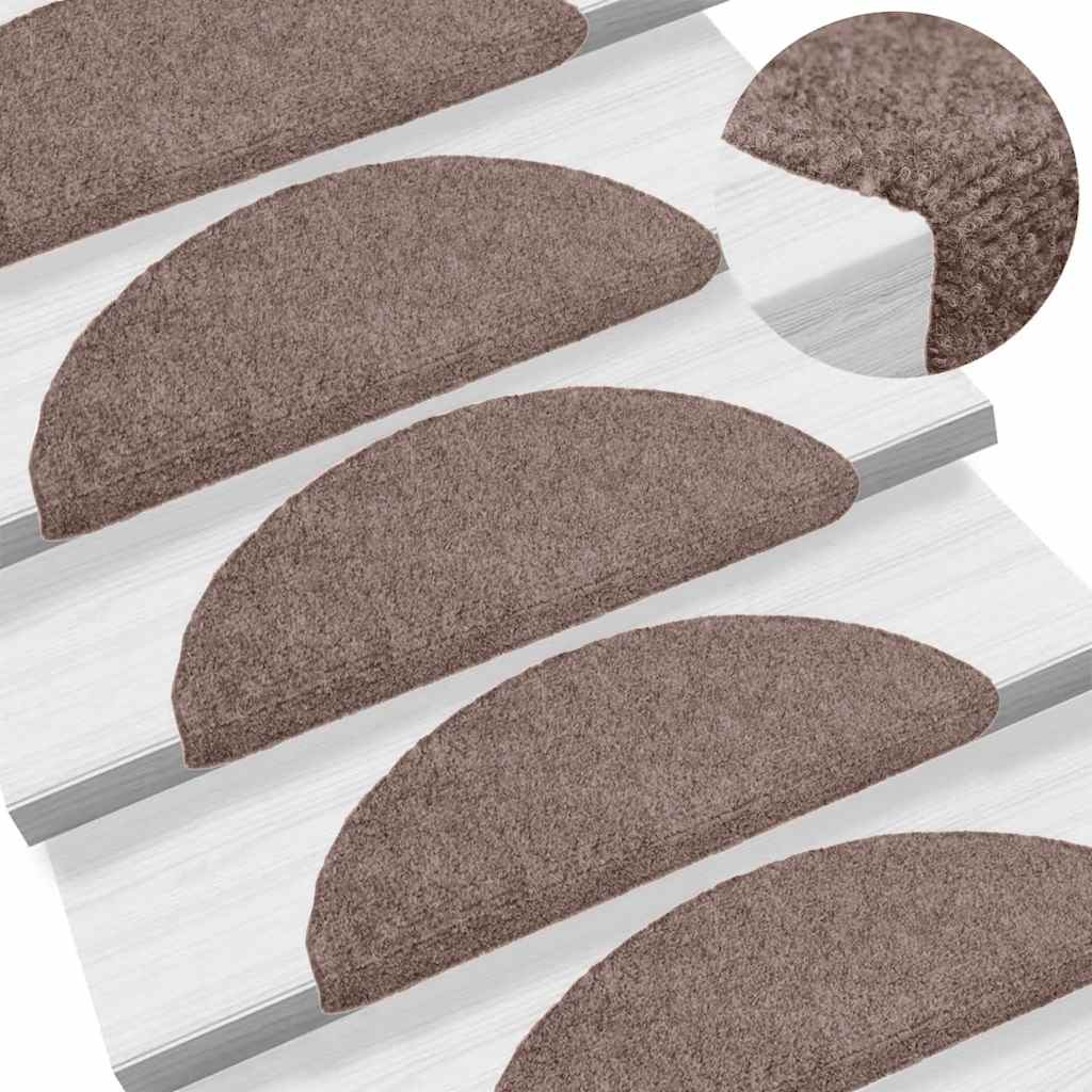 vidaXL Stufenmatten Selbstklebend 15 Stk. 56x17x3 cm Hellbraun Halbrund