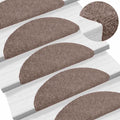 vidaXL Stufenmatten Selbstklebend 15 Stk. 56x17x3 cm Hellbraun Halbrund