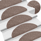vidaXL Stufenmatten Selbstklebend 15 Stk. 56x17x3 cm Hellbraun Halbrund