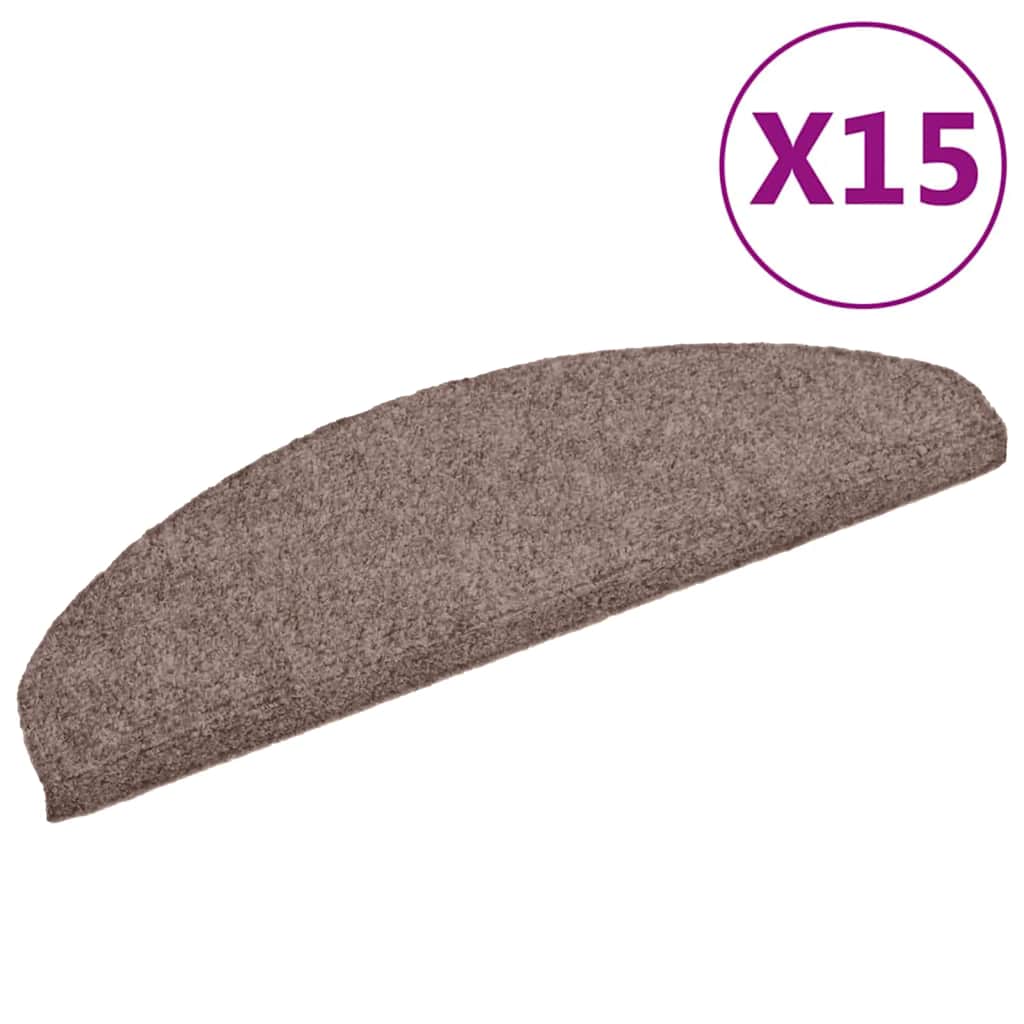 vidaXL Stufenmatten Selbstklebend 15 Stk. 65x21x4 cm Hellbraun Halbrund Groß