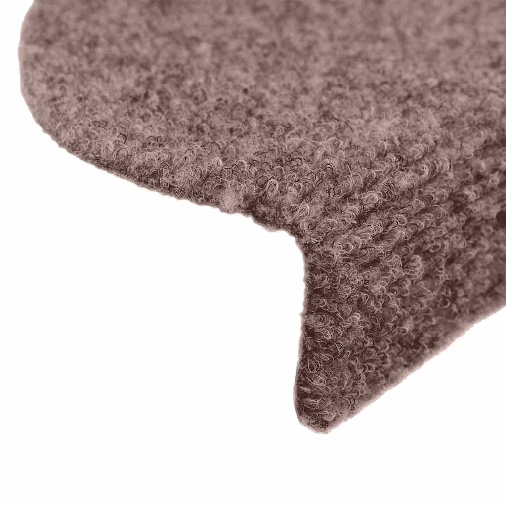 vidaXL Stufenmatten Selbstklebend 15 Stk. 65x21x4 cm Hellbraun Halbrund Groß
