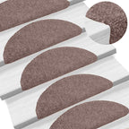 vidaXL Stufenmatten Selbstklebend 15 Stk. 65x21x4 cm Hellbraun Halbrund Groß