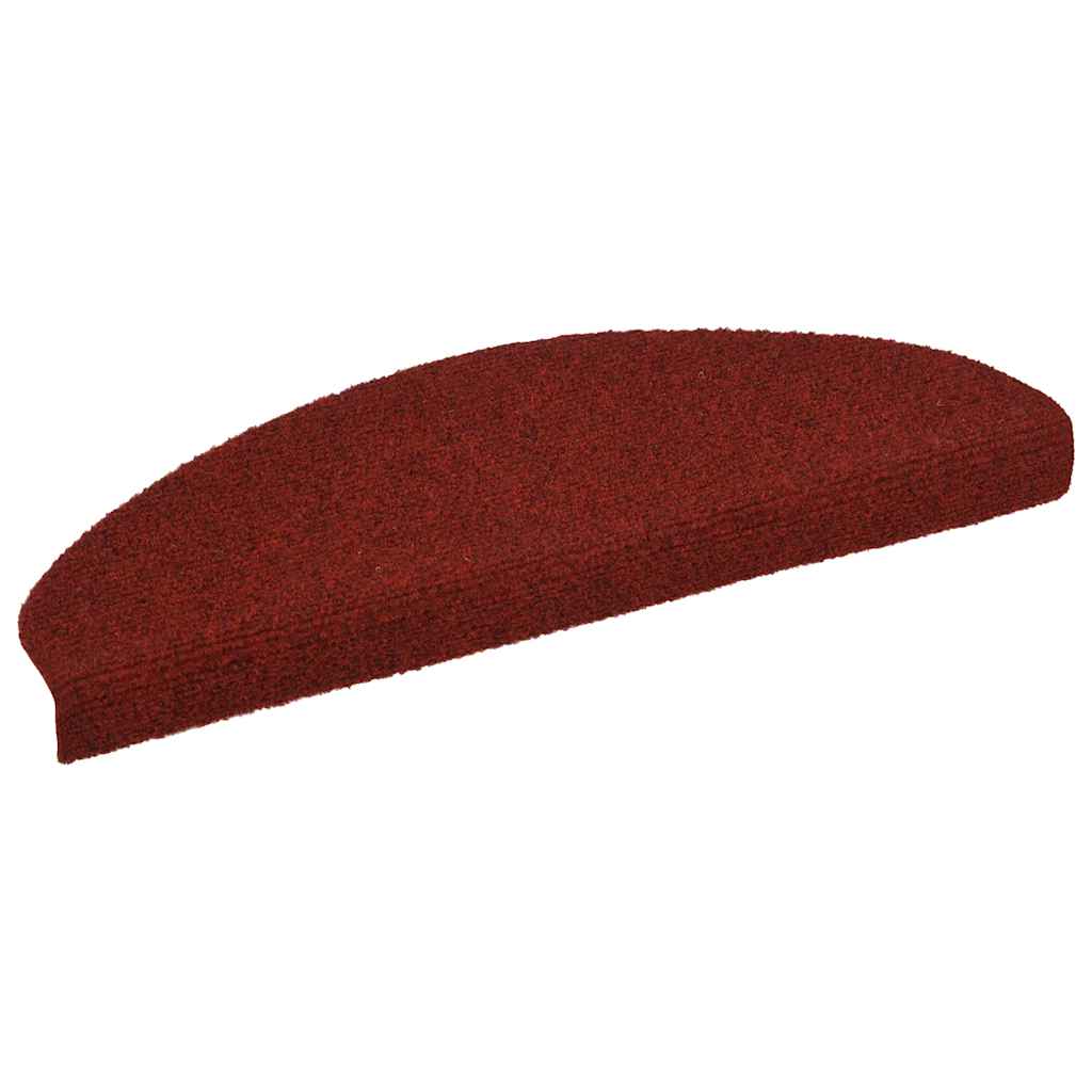 vidaXL 15-tlg Selbstklebende Treppenmatten Nadelvlies 65x21x4cm Rot