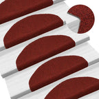 vidaXL 15-tlg Selbstklebende Treppenmatten Nadelvlies 65x21x4cm Rot