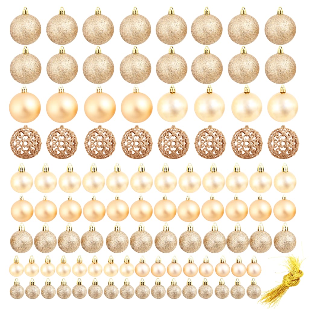 vidaXL 100-tlg. Weihnachtskugel-Set 3/4/6 cm Roségold