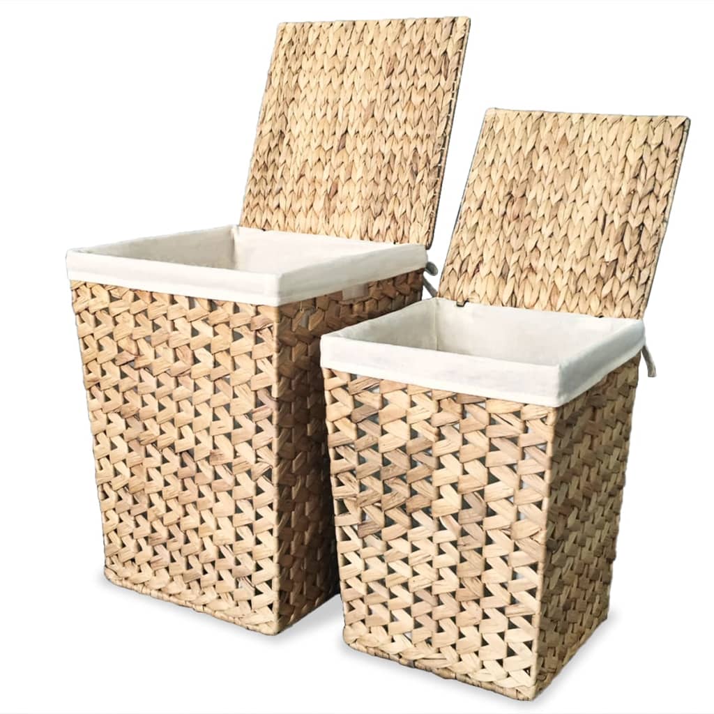 vidaXL Wäschekorb-Set 2 Stk. Wasserhyazinthe