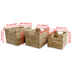 vidaXL Ablagekorb-Set 3 Stk. Wasserhyazinthe