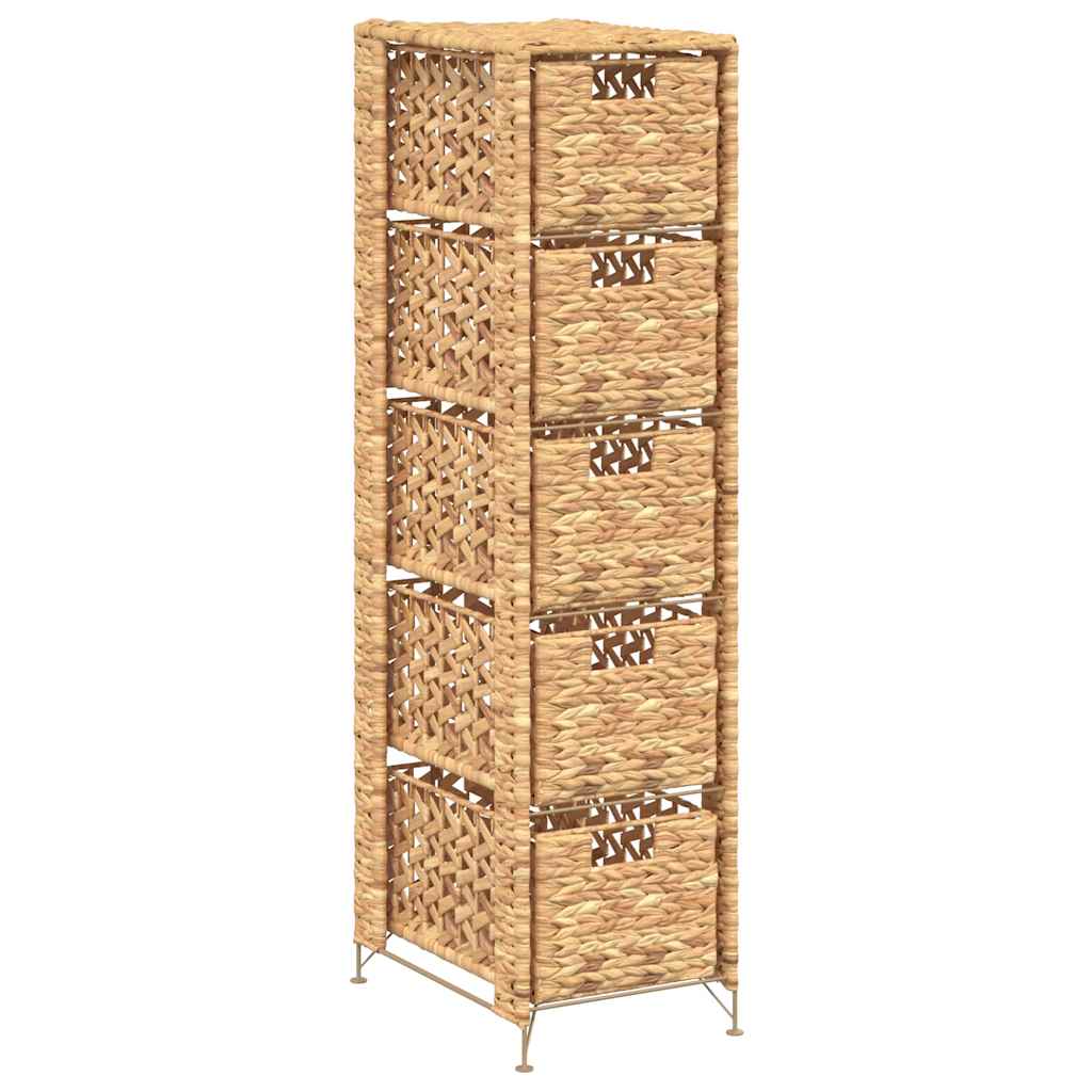 vidaXL Standregal mit 5 Körben 25,5x37x100 cm Wasserhyazinthe