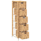 vidaXL Standregal mit 5 Körben 25,5x37x100 cm Wasserhyazinthe