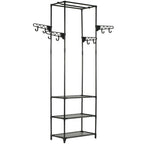 vidaXL Kleiderständer Stahl und Vliesstoff 55x28,5x175 cm Schwarz