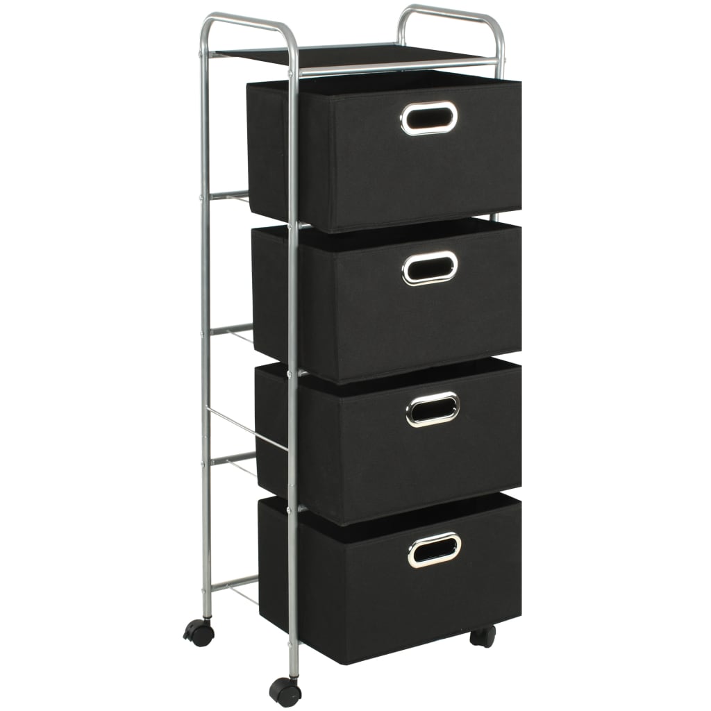 vidaXL Regal mit 4 Aufbewahrungsboxen Stahl und Vliesstoff
