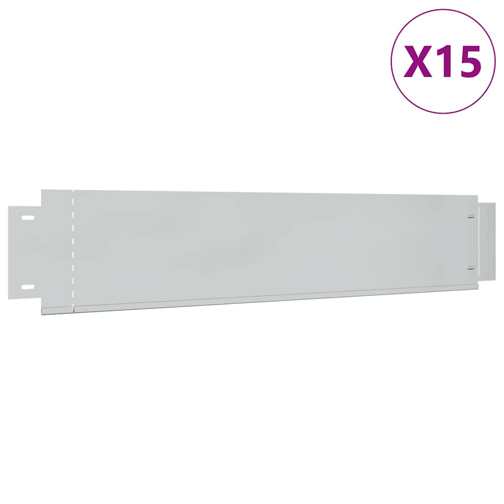 vidaXL Rasenkanten 15 Stk. Verzinkter Stahl 100 x 20 cm