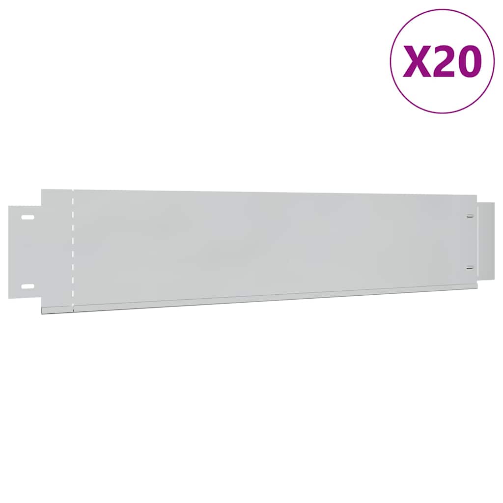 vidaXL Rasenkanten 20 Stk. Verzinkter Stahl 100 x 20 cm