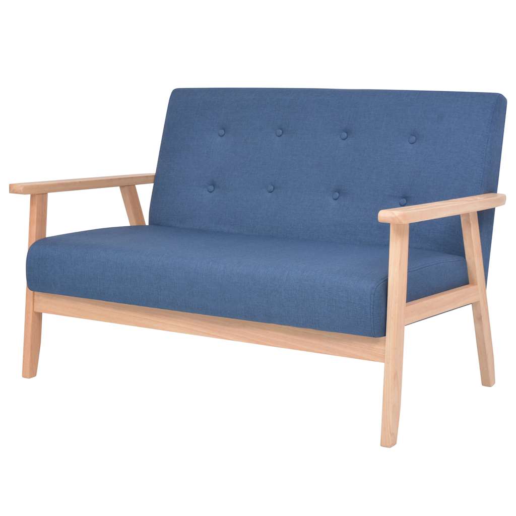 vidaXL Sofagarnitur 2-tlg. Stoff Blau