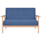 vidaXL Sofagarnitur 2-tlg. Stoff Blau