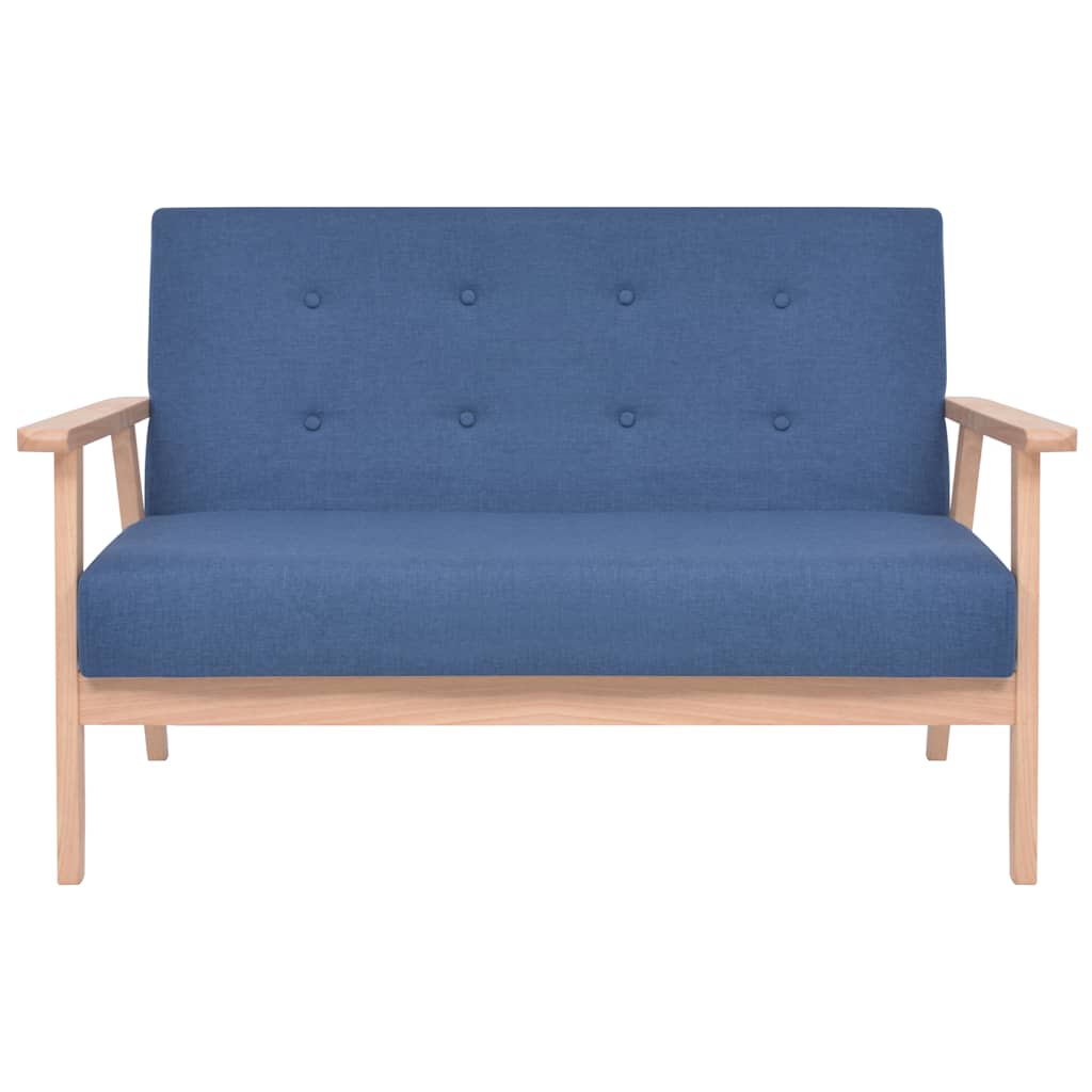 vidaXL Sofagarnitur 2-tlg. Stoff Blau