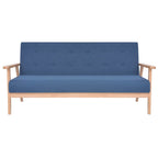 vidaXL Sofagarnitur 3-tlg. Stoff Blau