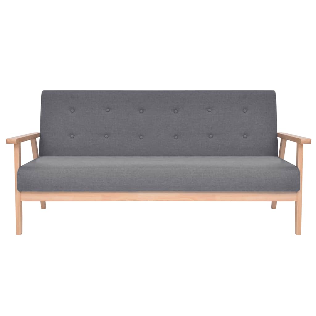 vidaXL Sofa-Set 3-tlg. Stoff Dunkelgrau