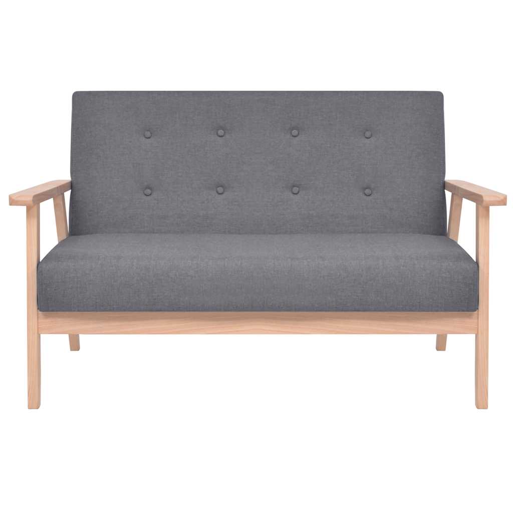 vidaXL Sofa-Set 3-tlg. Stoff Dunkelgrau