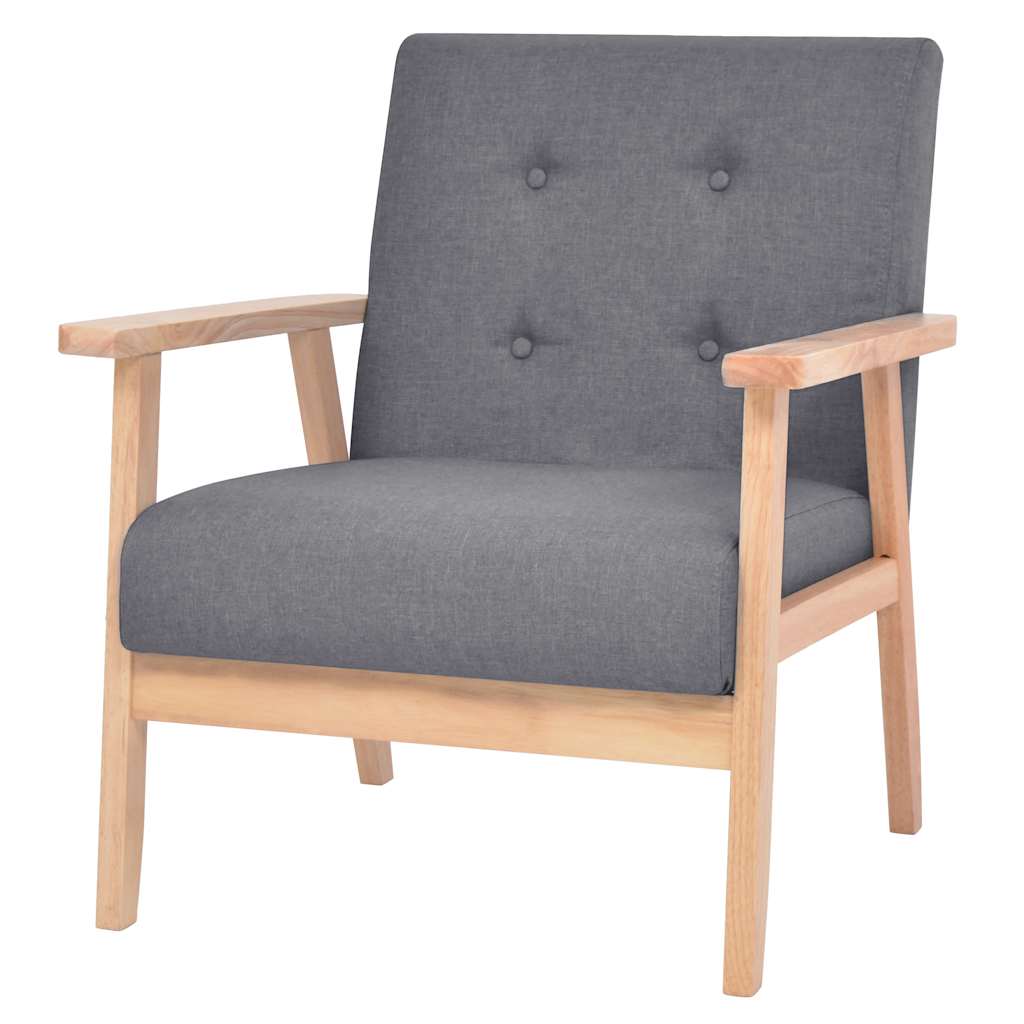 vidaXL Sofa-Set 3-tlg. Stoff Dunkelgrau