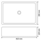 vidaXL Waschbecken Keramik Rechteckig Schwarz 41 x 30 x 12 cm