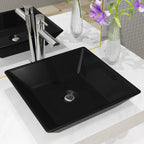 vidaXL Waschbecken Keramik Quadratisch Schwarz 38 x 38 x 13,5 cm