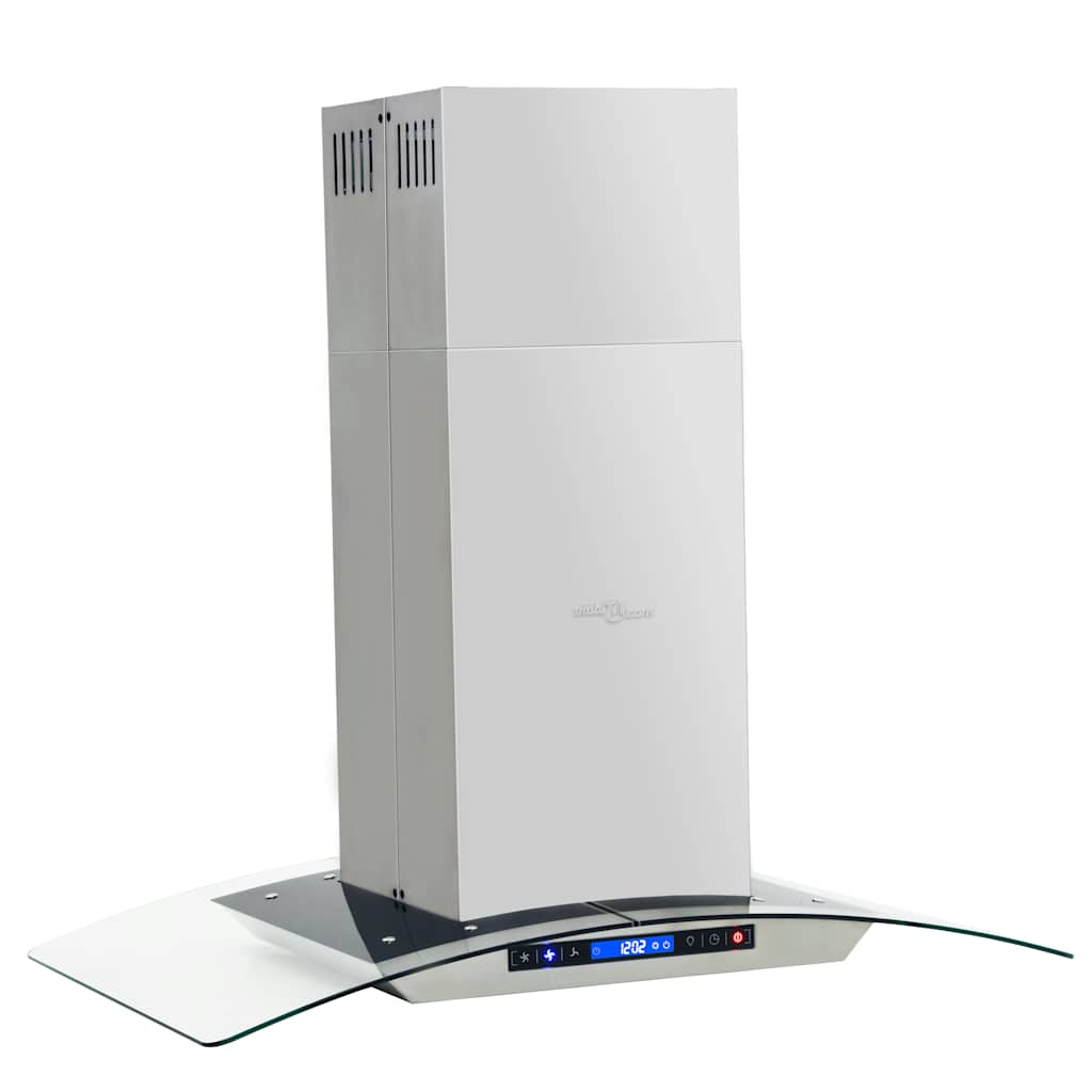 vidaXL Insel-Dunstabzugshaube 90 cm LCD Touch-Sensor 756 m³/h LED