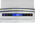 vidaXL Insel-Dunstabzugshaube 90 cm LCD Touch-Sensor 756 m³/h LED