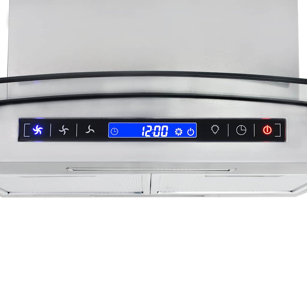 vidaXL Insel-Dunstabzugshaube 90 cm LCD Touch-Sensor 756 m³/h LED