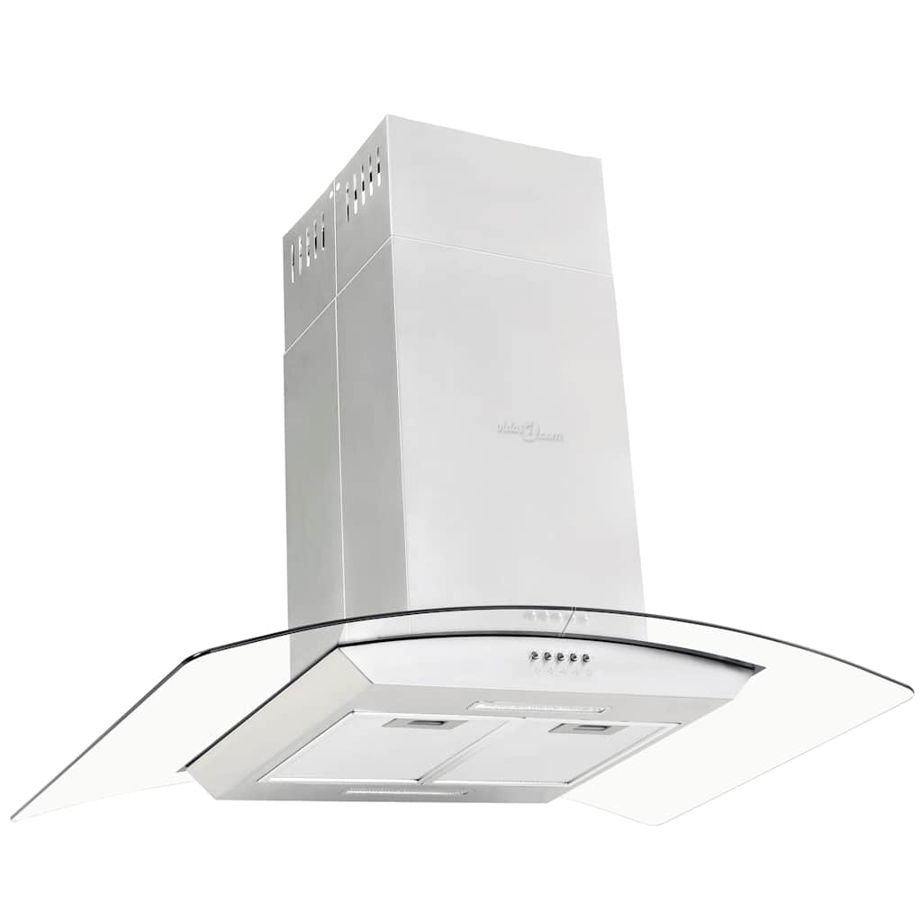 vidaXL Insel-Dunstabzugshaube 90 cm Edelstahl 756 m³/h LED