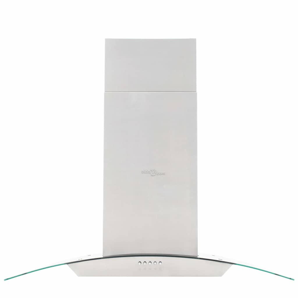 vidaXL Insel-Dunstabzugshaube 90 cm Edelstahl 756 m³/h LED