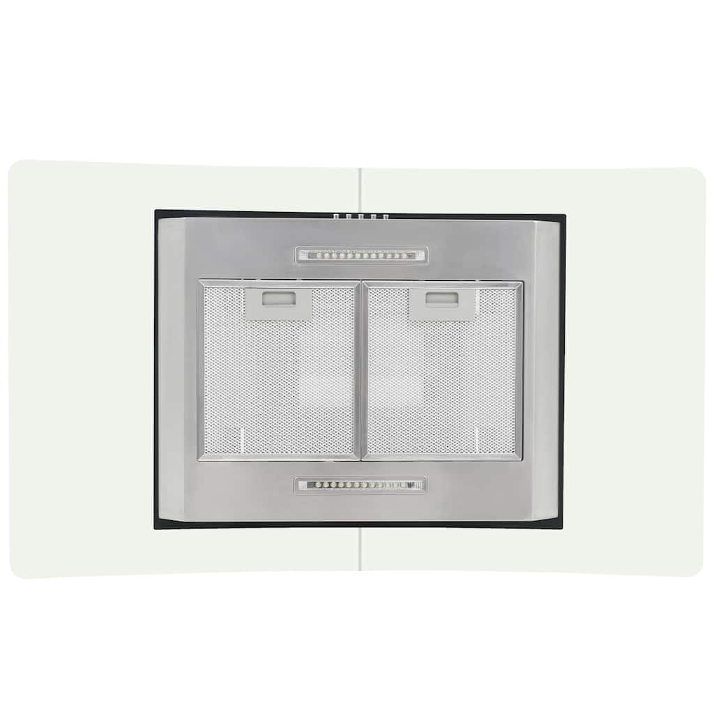 vidaXL Insel-Dunstabzugshaube 90 cm Edelstahl 756 m³/h LED