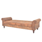 vidaXL 2-Sitzer Schlafsofa mit Armlehnen Künstliches Wildleder Braun