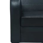 vidaXL Sofa 2-Sitzer Kunstleder Schwarz