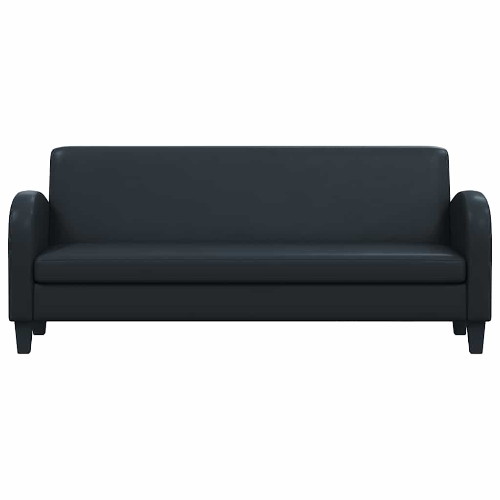 vidaXL 3-Sitzer-Sofa Kunstleder Schwarz