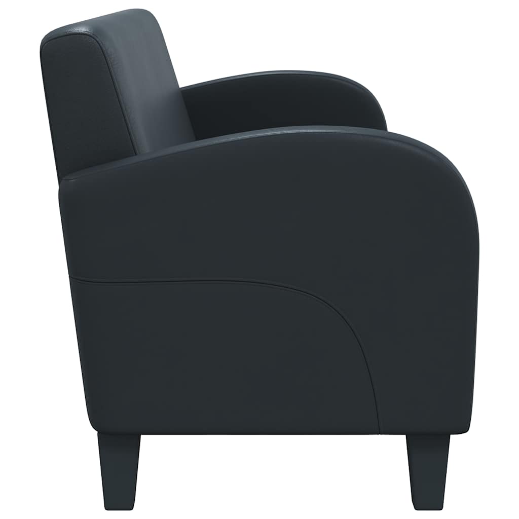 vidaXL 3-Sitzer-Sofa Kunstleder Schwarz