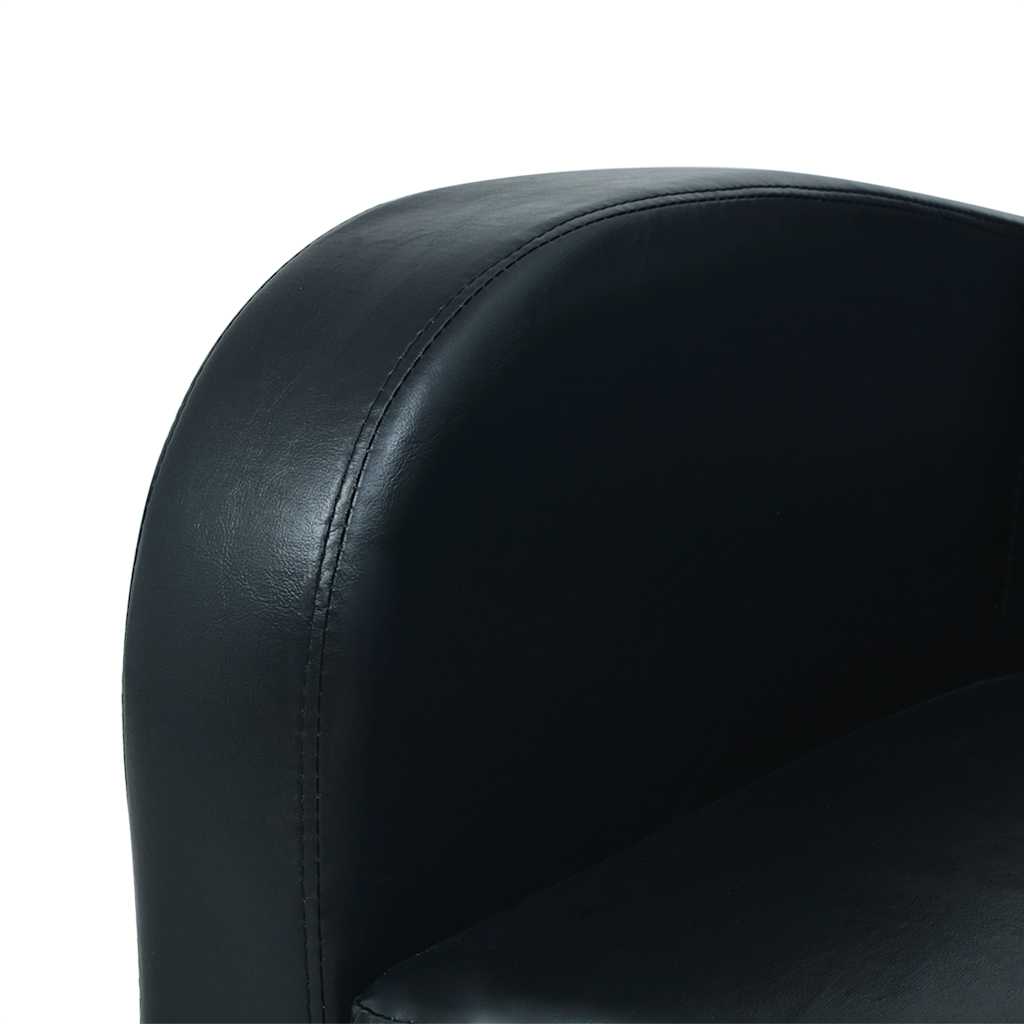 vidaXL 3-Sitzer-Sofa Kunstleder Schwarz