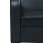 vidaXL 3-Sitzer-Sofa Kunstleder Schwarz