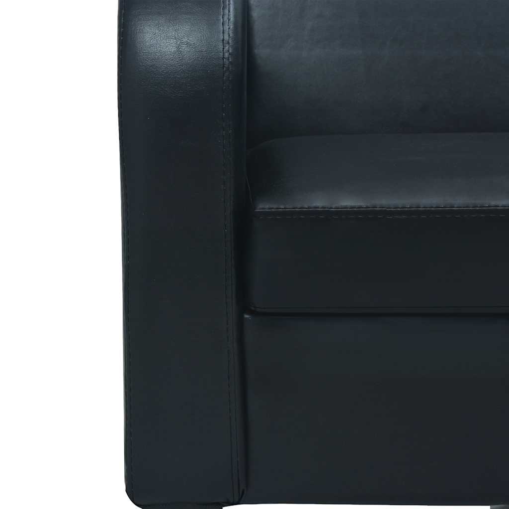vidaXL 3-Sitzer-Sofa Kunstleder Schwarz