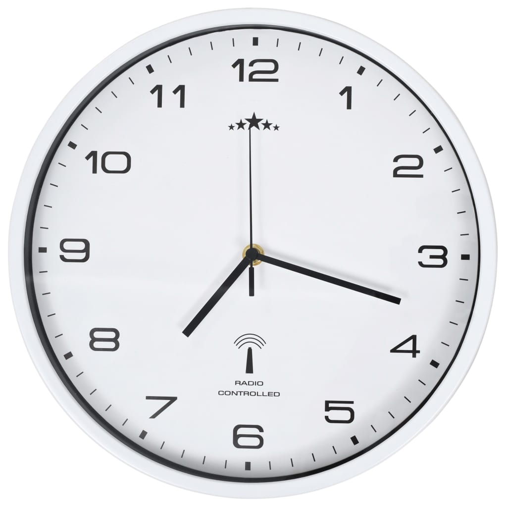 vidaXL Funkwanduhr mit Quarzwerk 31 cm Weiß