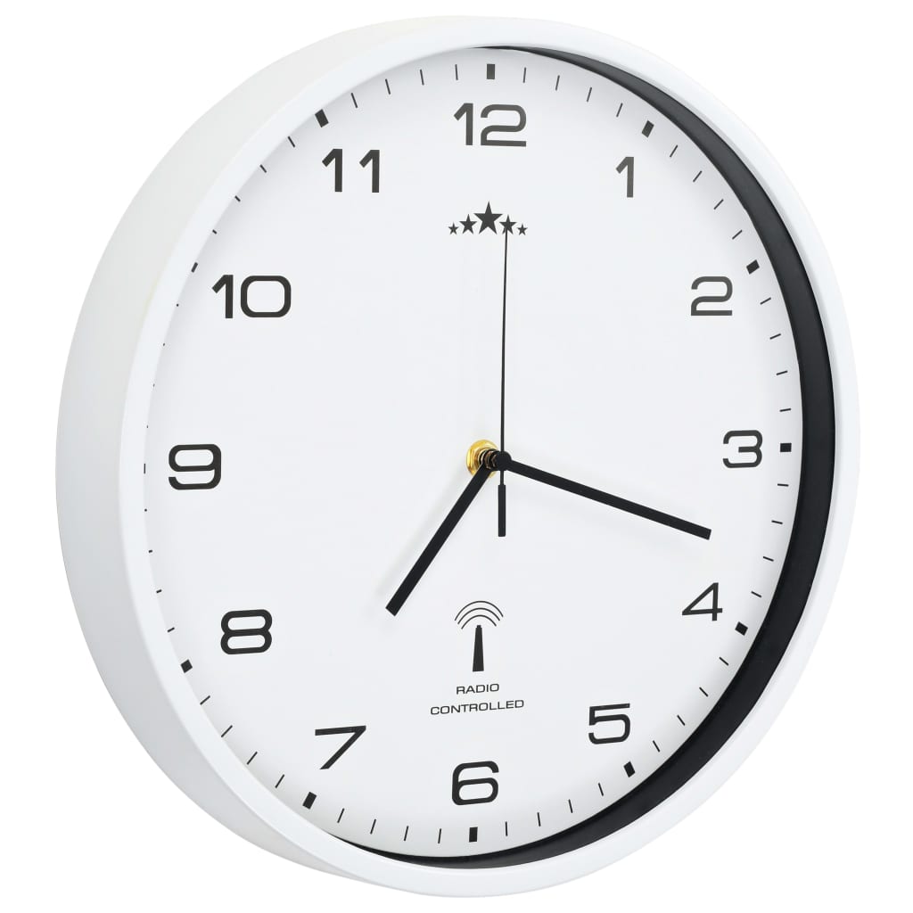 vidaXL Funkwanduhr mit Quarzwerk 31 cm Weiß