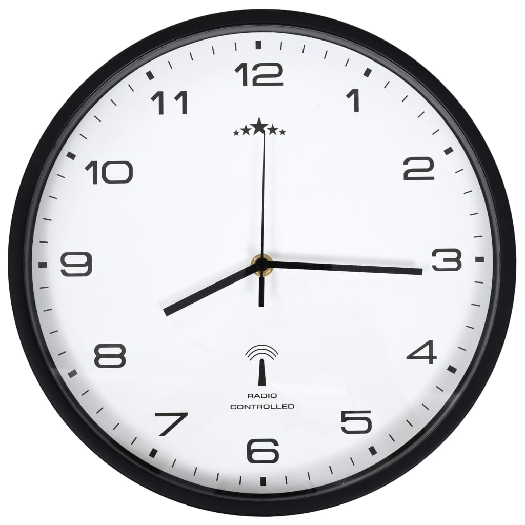 vidaXL Funkwanduhr Quarzwerk 31 cm Weiß & Schwarz